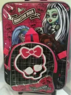 Monster High Kids Backpack And Rolling Luggage - Perfect For Sleepovers Or Trave • $44.95