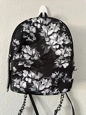 Victoria Secret Love Victoria Mini Backpack Black And White Floral Design • $19.99