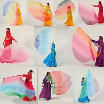 Multi Col Chiffon Dance Veils Worship Flag Praise Flag Stage Dance With Flex Rod • $21.49