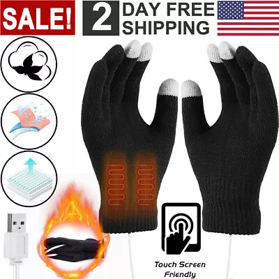 Electric USB Heated Gloves Winter Warming Thermal Ski-Snow Hand Warm Windproof • $8.81