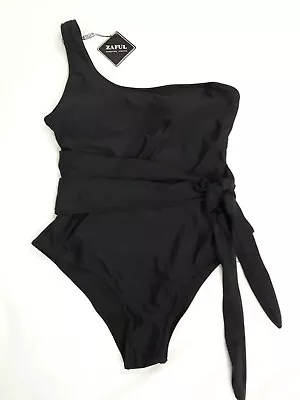 ZAFUL Forever Young Women’s One Piece Swimsuit Line Padded Color- Black Size-8 • £9.55