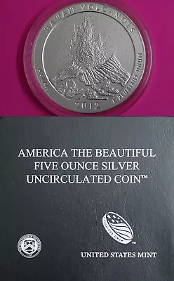 Burnished Gem BU 2012 Hawaii Volcanoes 5 Ounces .999 Silver Mint Box & COA 7037 • $470.74