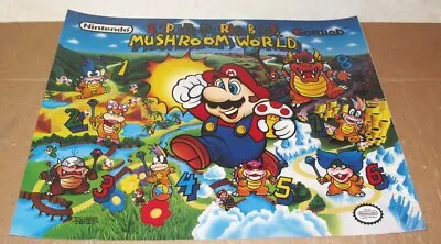 Super Mario Bros Mushroom World Pinball Translite Gottlieb Poster Nintendo Part • $65