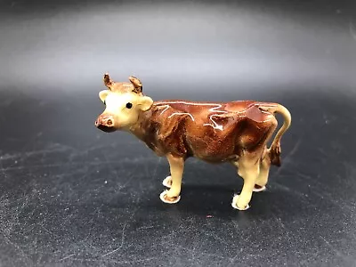 Hagen Renaker Miniature Porcelain Brown Jersey Cow Figurine Hard To Find • $25