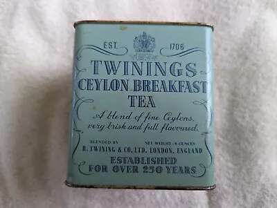 Vintage Twinings Ceylon Breakfast Tea Tin Empty. 8 Oz. • $15