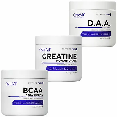 BCAA + L-GLUTAMINE 200g + Creatine Monohydrate 300g + DAA 200g - Anabolic Combo • $58.18