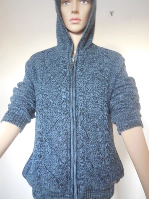 $15 • Buy Bauhaus Knitted Zip Up  Cotton And Acrylic Jacket Size 14