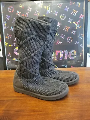 UGG Australia Classic Argyle Knit Womens Boots Gray 5879 Sz 7 • $29.99