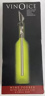 CORKPOPS VINOICE Vino Wine Pourer With Gravity Lid & Chiller Rod *Perfect Temp* • $19.99