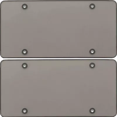 $10.73 • Buy 2 Smoke Flat License Plate Cover Bug Shield Tinted Plastic Tag Protector