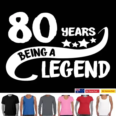 80th Birthday Funny T Shirt Legend 1944 Funny T Shirts Vintage Present Gift • $24.95