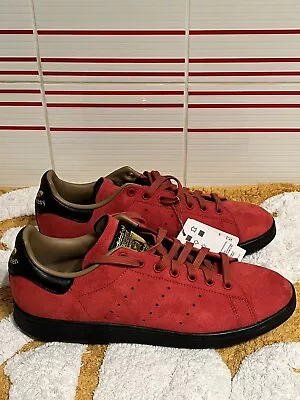 Adidas Stan Smith X Disney Captain Hook Peter Pan Red Black Gold Suede Men Sz 10 • $71