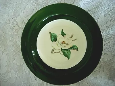 Vintage HOMER LAUGHLIN LIFETIME CHINA Jade Rose Dark Green Rimmed Soup Bowl • $16.99