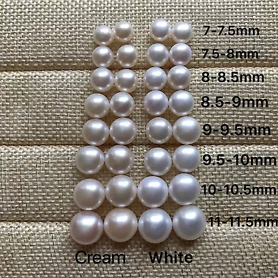 Genuine Cultured Freshwater Pearl BeadsDIY Pearl BeadsButton Shape Pearl Beads • $4.50