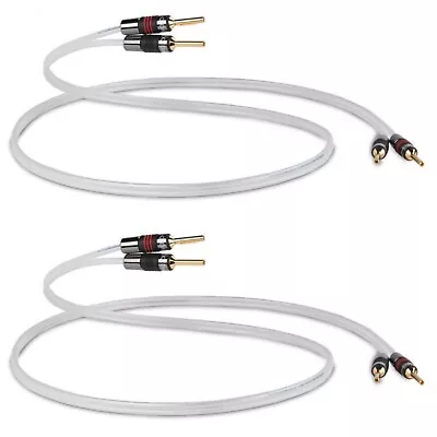 2x 3m QED Silver Anniversary XT Speaker Cable Airloc Terminated Forte Plugs • £79