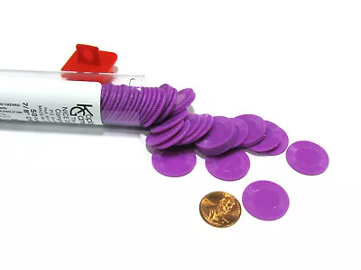 Set Of 50 7/8  Easy Stacking Plastic Mini Playing Poker Chips - Purple • $7.99