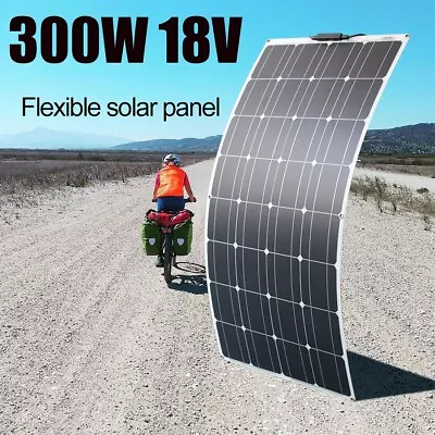 300W Watt Flexible 18V Mono Solar Panel Home RV Rooftop Camping Off-Grid Power • $92.98