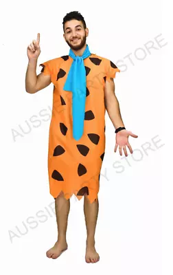 Adult Fred Flintstone Costume BAT Caveman Book Week Halloween Jungleman Barney   • $34.99