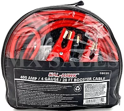 20 FT 4 Gauge Booster Cable Jumping Cables Power Jumper 400AMP • $34.99