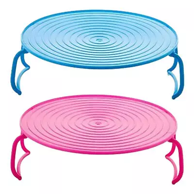 Folding Microwave Tray Microwave Food Plate Stand Lid Support Stacker Tray  • £8.36