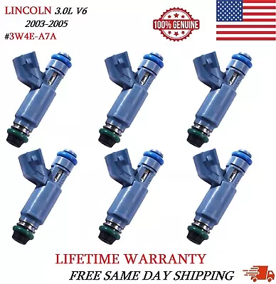 OEM DENSO 6x Fuel Injectors For 2003-2004-2005 LINCOLN LS 3.0L V6 #3W4E-A7A • $99