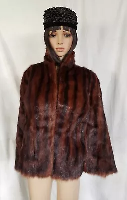 Vintage Cape Wrap Shawl Natural Mink Real Fur Mid Length SMALL - MEDIUM • $85