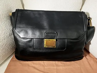 Miu Miu Black Vitello Soft Leather Large Top Handle Bag (Prada) • $400