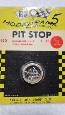 K & B Slot Car Miniture Nuts 5/40 Plated 1/32 Scale 6 Per Pack N.o.s • $5.25