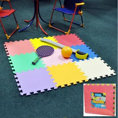 9Pcs Large Interlocking Play Mats Kids Baby Children Soft Foam Floor Mat Safety • £9.99