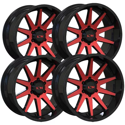 (Set Of 4) Ion 143 17x9 6x5.5  -12mm Black/Red Wheels Rims 17  Inch • $659.96