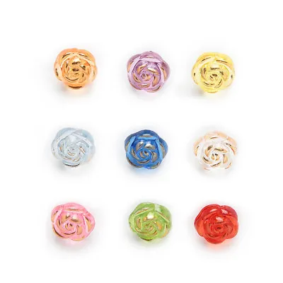 $3.59 • Buy 50pcs Shank Acrylic Buttons Rose Sewing Scrapbooking Gift Handwork Decor 11mm
