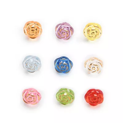 50pcs Shank Acrylic Buttons Rose Sewing Scrapbooking Gift Handwork Decor 11mm • $3.79