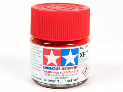 Tamiya XF-7 Flat Red Mini Acrylic Paint - 10ml 81707 • £2.31