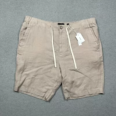 Vince Shorts Mens XL Khaki Tan Hemp Lightweight Chino Drawstrings Preppy NEW • $34.99