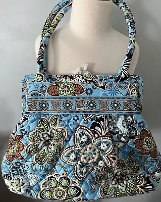 Vera Bradley Morgan Bali Blue Alice Retired Handbag Kiss Lock NEW • $40