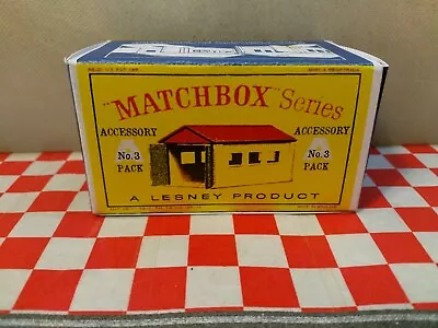 Matchbox Lesney Accessory Pack A-3 Lock Up Garage EMPTY Repro Box   NO GARAGE • $8