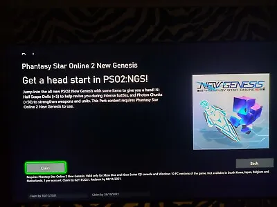 PHANTASY STAR ONLINE New Genesis October.  DL C (NOT ACTUAL GAME) XBOX ONE • £3