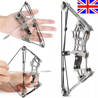 6  Mini Compound Bow Arrows Set Archery Toy Kids Gift Target Practice Pocket Bow • £18.99