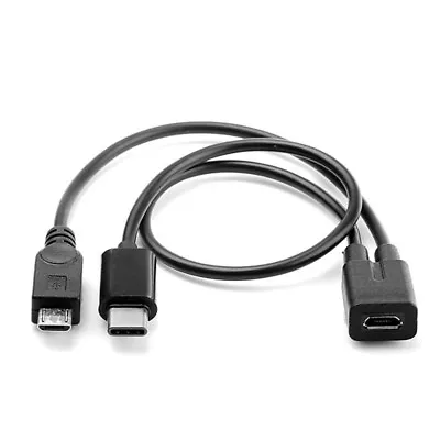 Micro USB 2.0 Splitter Y Female To Type-C USB 3.1 & Micro Male Data Charge Cable • $3.29