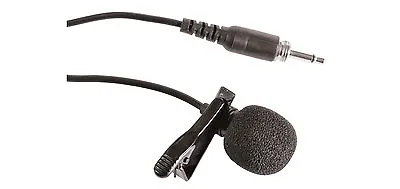 Chord Replacement QTX QR12PA Lapel Microphone SLM-35 Black Tie Clip Lavalier Mic • £17
