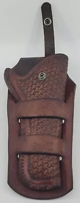Vintage Lawrence 150Lb R6 5 1/2 Ornate Handmade Leather Revolver Holster Western • $66.39