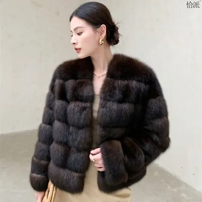 Short Fur Coat Women's Winter New V-neck Thickened Young Mink Fur Jacket Outwear • $153.90