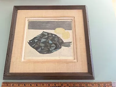 1959 Goro Kumagai Japanese Woodblock Print Fish & Lemons Woodcut Framed • $349.99