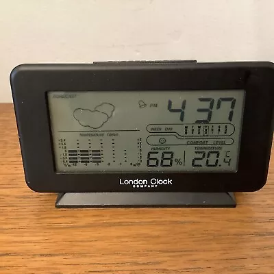 London Clock Company Weather Station - Black- Temperature Day Forecast Humidity • £7.99