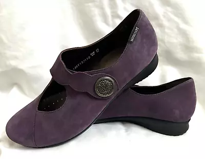 Mephisto ~ Air Jet Mary Jane Flats ~ Purple Suede Shoes ~ Hook & Loop ~ Sz US 11 • $49.45