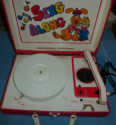 Vintage Sears Toy Childs Record Player 45 33 In Case Works! NO Needle • $47