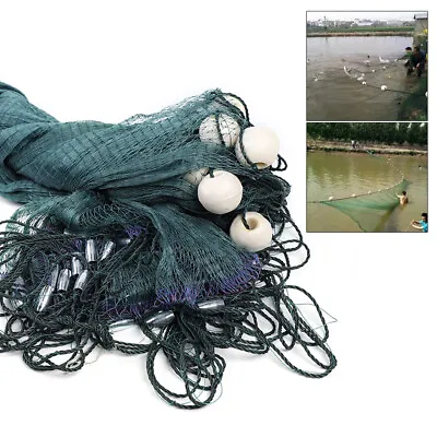 Clear Fishing Fish Trap Monofilament Gill Net Nylon Silk Nets W/Float Small Mesh • $26