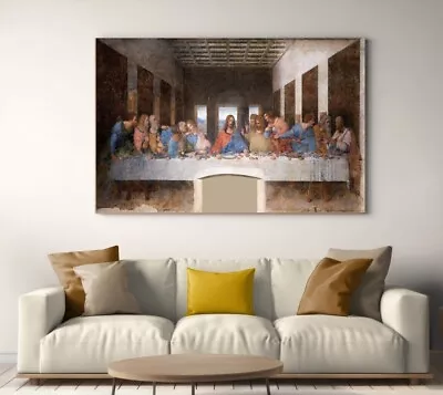 THE LAST SUPPER LEONARDO DA VINCI CANVAS PICTURE PRINT WALL ART 20 X 30 Inch • £26.95