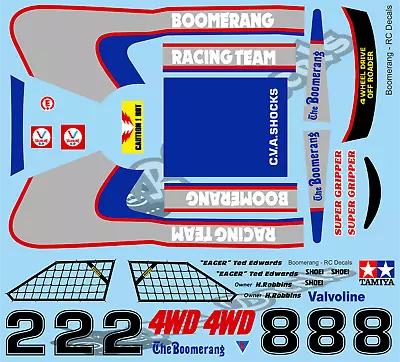 Vintage Boomerang Decals / Stickers Choice Of Colour - Tamiya Schumacher • £16.50