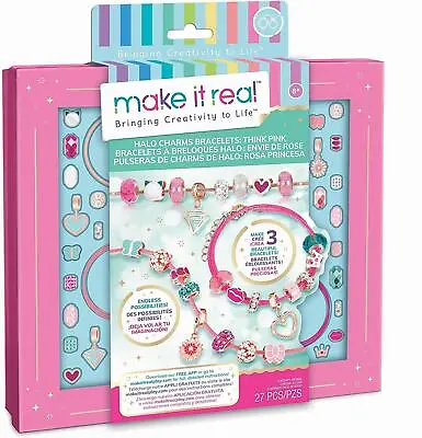 Make It Real Halo Charms Bracelets Think Pink Arts And Crafts DIY Set • £17.49